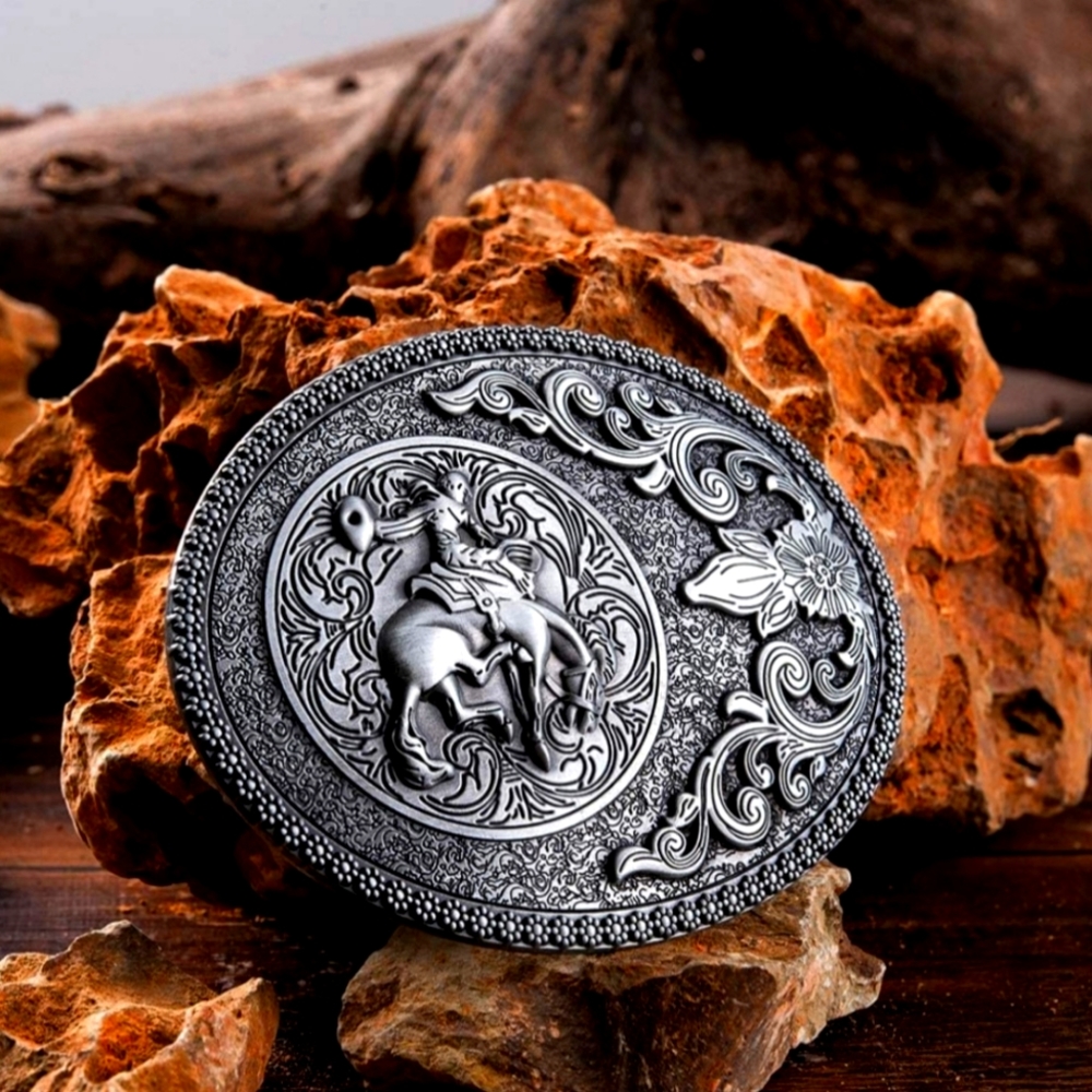 New Rodeo western cowboy horse belt buckle Choose Silver Or Gold